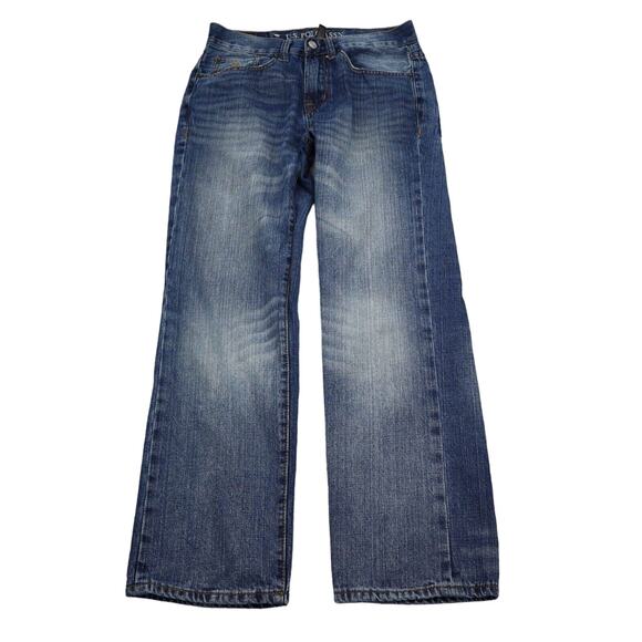 US POLO ASSN Pants Womens 29 Blue Straight Mid Rise Button Pocket Denim Jeans - Picture 1 of 16